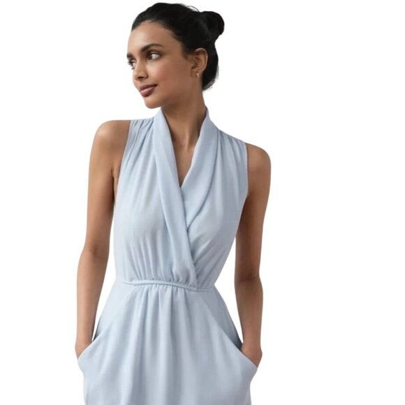 Wilfred‎ Sabine Dusty Light Blue Sleeveless Dress With Tie Waist Size M - Picture 4 of 10